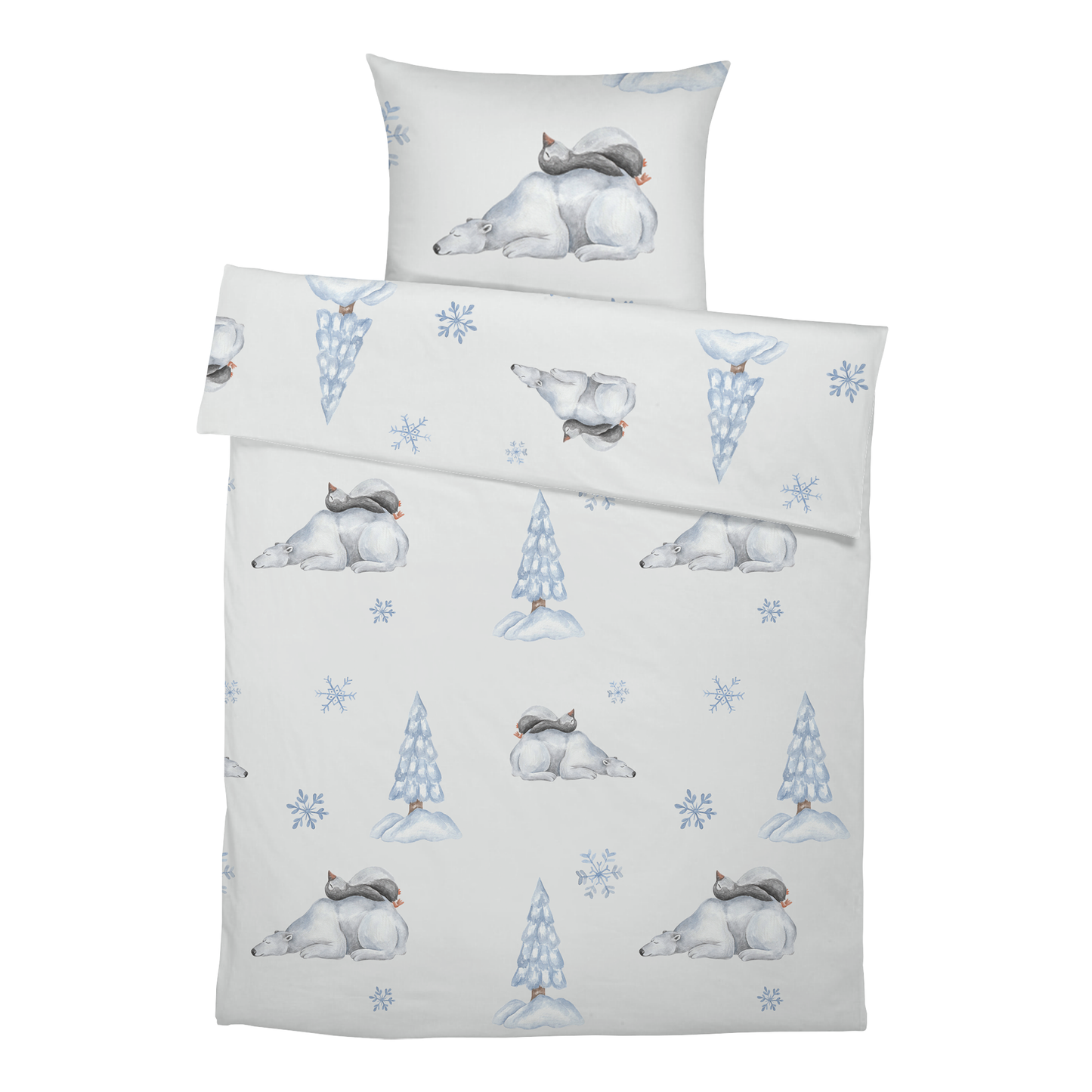 “Eisbär und Pinguin” Premium Kinderbettwäsche