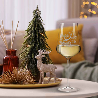 Leonardo Weinglas mit Gravur "Herzliche Weihnachtsgrüße"