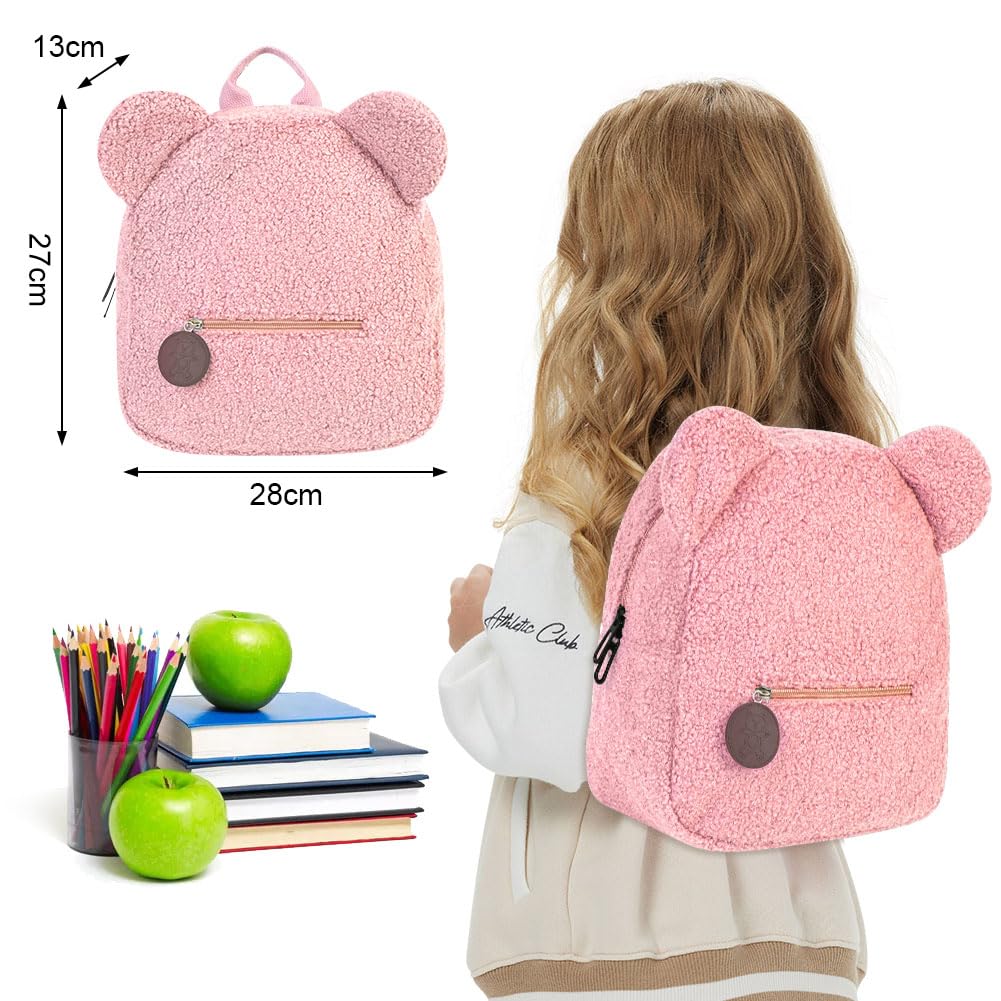 Aomig Plush Backpack Kindergarten Backpack Toddler Backpack Kindergarten School Bag for Boys Girls Children Animal Kids Backpack Animal Cartoon Mini Bag Kids Backpack for Baby 2-6 Years 