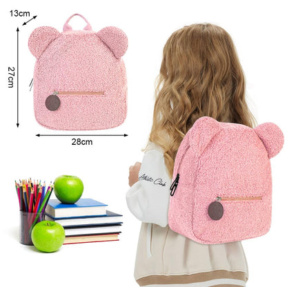 Aomig Plush Backpack Kindergarten Backpack Toddler Backpack Kindergarten School Bag for Boys Girls Children Animal Kids Backpack Animal Cartoon Mini Bag Kids Backpack for Baby 2-6 Years 