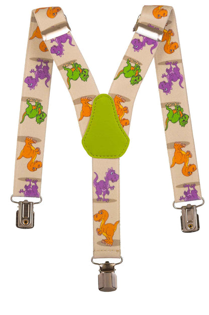 Kids Dinosaur Design Braces | Elastic Y Braces (1-5 Years) - 2.5cm