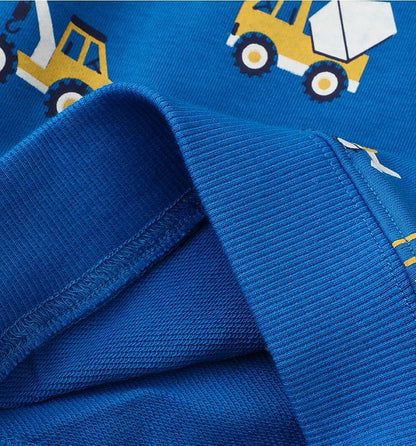 EULLA Children's Boys' Pullover Sweatshirt Long Sleeve Cotton Dinosaur Excavator Tractor Planets Winter Tops 1-7 Years 92 98 104 110 116 122
