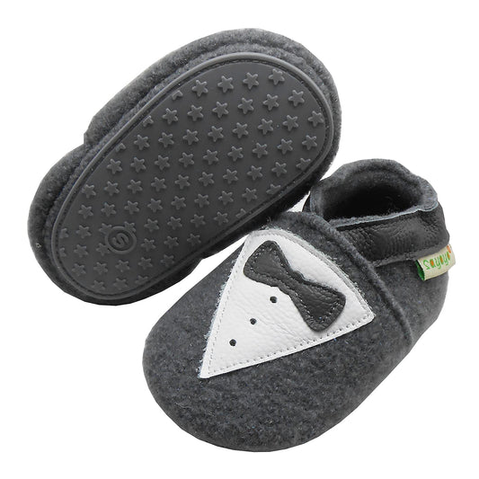 SAYOYO Babyschuhe für Jungen und Mädchen - Erste Lauf- und Krabbelschuhe mit weicher Wolle und rutschfester Gummisohle