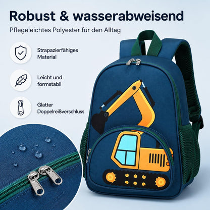 Kinderrucksack Jungen Kinder Rucksack Tagesrucksack Vorschulrucksack Kindergartentasche Schulrucksack für Schule Kita 38cm 3-8Y