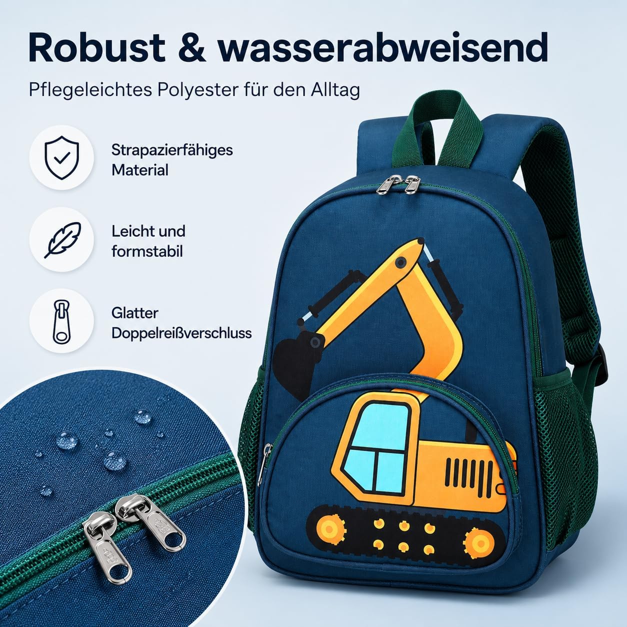Kinderrucksack Jungen Kinder Rucksack Tagesrucksack Vorschulrucksack Kindergartentasche Schulrucksack für Schule Kita 38cm 3-8Y