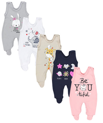 TupTam Baby Unisex Strampler mit Aufdruck Spruch 5er Pack
