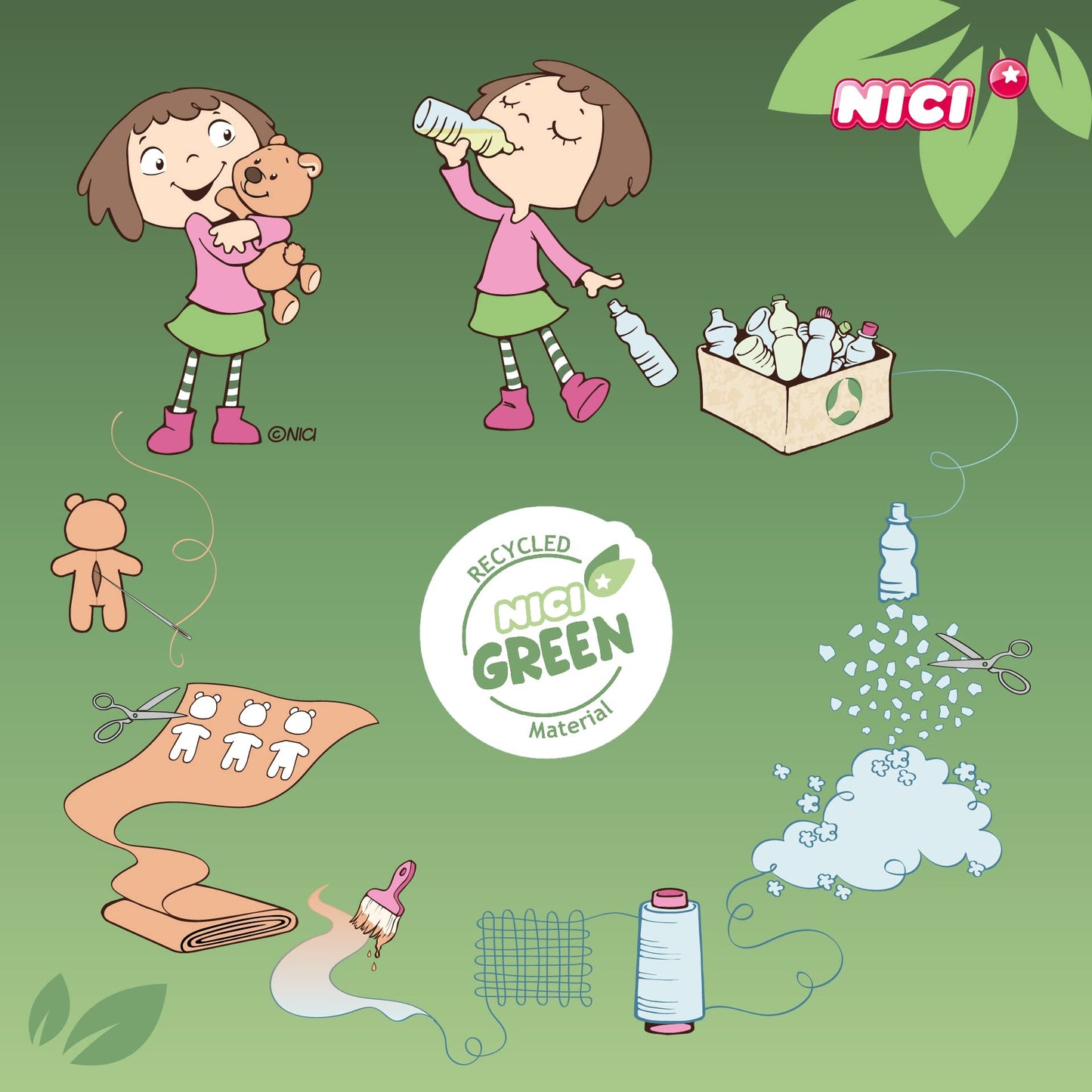 NICI Kuscheltier REH Mala Magic 17cm stehend Green