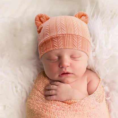 DRESHOW Newborn Baby Hat and Gloves Set Beanie Clothing Unisex Infant Hat Kindergarten Cap Baby Boys Girls 0-6 Months 