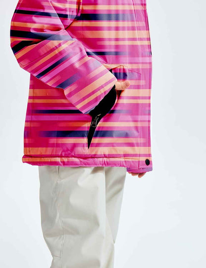 Gemyse Boys' Waterproof Ski Jacket, Windproof Fleece Jacket, Outdoor Winter Jacket, Rain Jacket with Hood