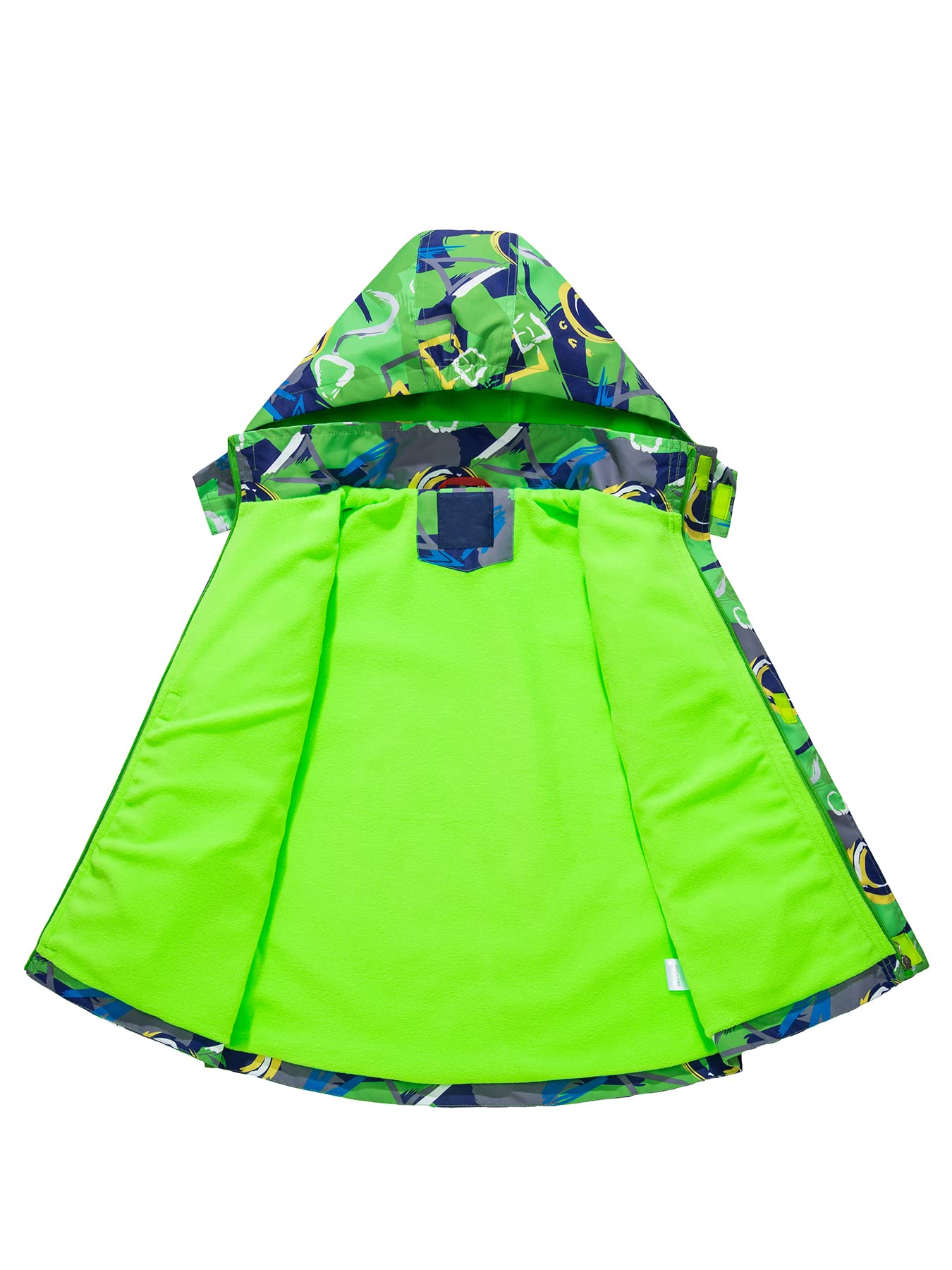 NATUST Boys' Lined Rain Jacket Wind and Waterproof Transition Jacket 