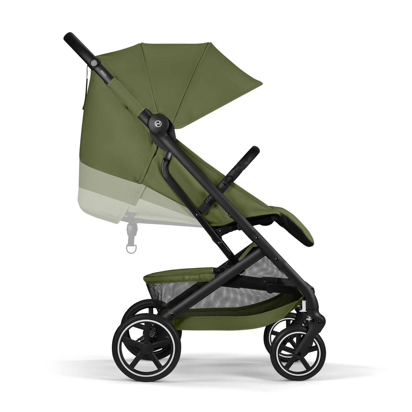 Cybex Gold Kinderwagen Beezy mit One-Pull Harness, Ab Geburt bis ca. 4 Jahre (max. 22 kg), Kompakt und ergonomisch, Magic Black (Schwarz mit schwarzem Rahmen)