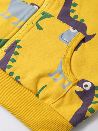 Alleen Boys' Sweat Jacket Hoodie Long Sleeve Cotton Children's Pullover Dino Hoodie Jacket with Hood and Zip 