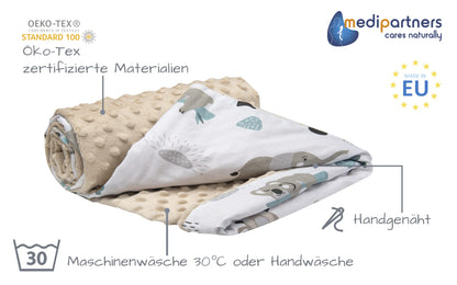 Medi Partners Babydecken Baby 100% Baumwolle Krabbeldecke Babydecke 75x100cm doppelseitig Kinderbett Minky Kuscheldecke Kinderwagen (REH mit grauem Minky)