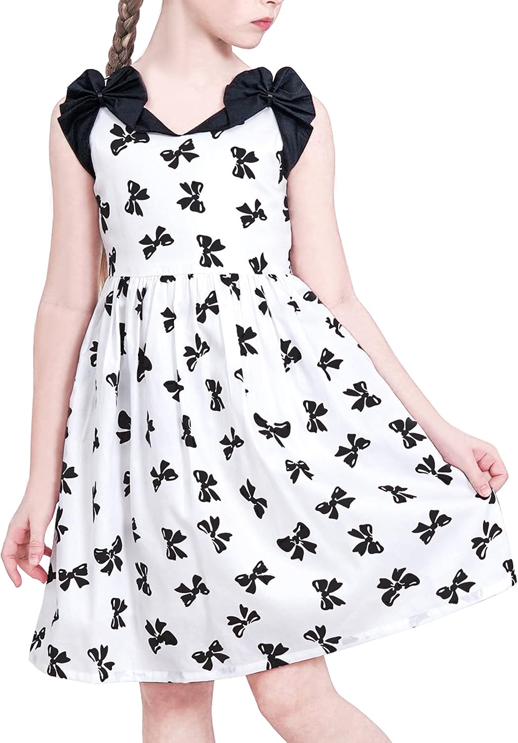 Sunny fashion girls' sleeveless polka dot dress rose garden green print size