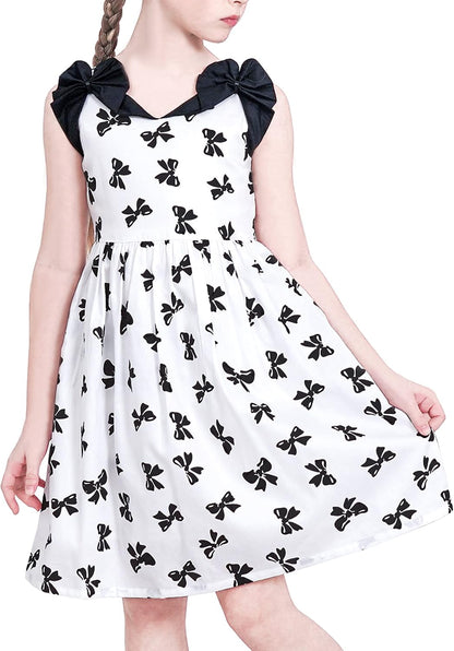 Sunny fashion girls' sleeveless polka dot dress rose garden green print size