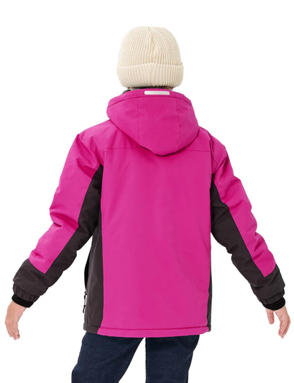 MoFiz Girls' Winter Jacket, Ski Jacket, Children's Softshell Jacket, Fleece Lining, Windproof, Outdoor Jacket with Hood