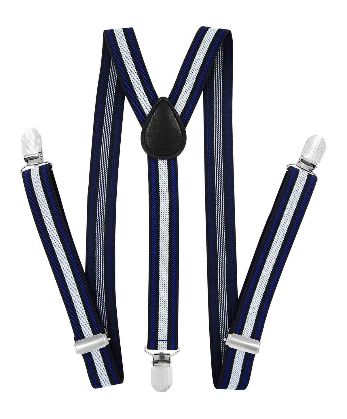 axy HTK25-1 Children's Boys Braces Y Shape Wide 2.5 cm with 3 Strong Clips Can be Combined with Bow Tie Plain Colours