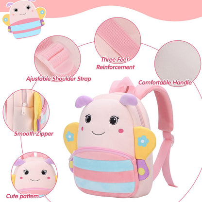 Kinderrucksack Kinder Mini Schulrucksack Tiere Kindergartentasche fur Jungen Madchen Kleinkind (Rosa Kuh)