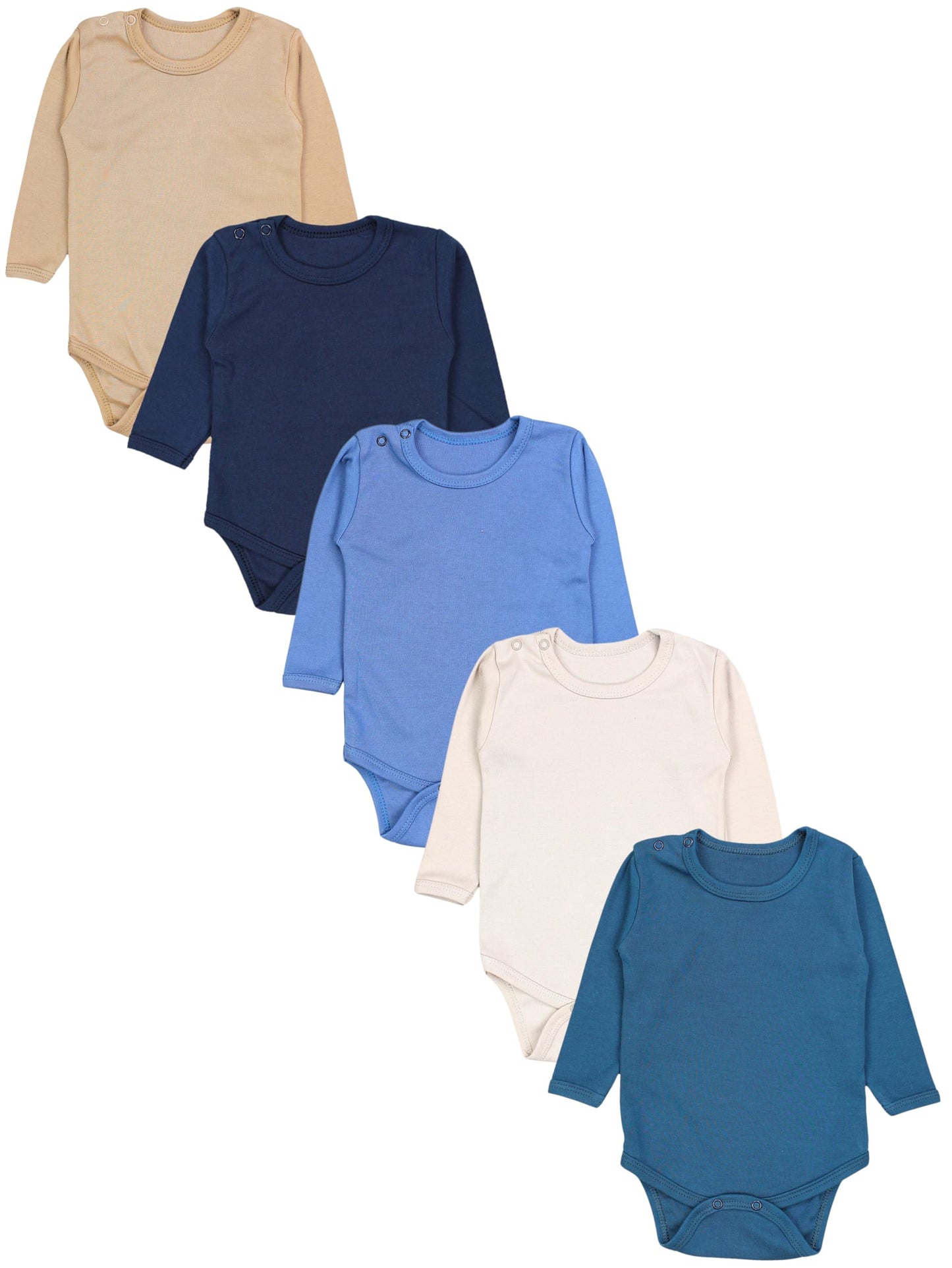 TupTam Baby Body Langarm – Weicher Body Baby 5er Pack aus Baumwolle, Unifarben, OEKO-TEX Zertifiziert