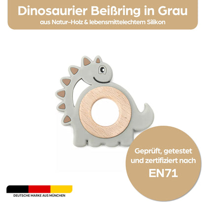 Schildkröte Beißring für Baby Natur Holz & Silikon Blau - Kauspielzeug, Zahnen-Hilfe & Greifling - Babyspielzeug Beissring Geschenk zur Geburt - Holz-Spielzeug nachhaltig, BPA-frei schadstofffrei
