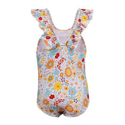 TIZAX Badeanzug für Mädchen Einteiliger Schwimmanzug Kleinkind Niedliche Rüschen Bademode Schnell trocknende Sommerferien Bikini für Kinder 2~7 Jahre