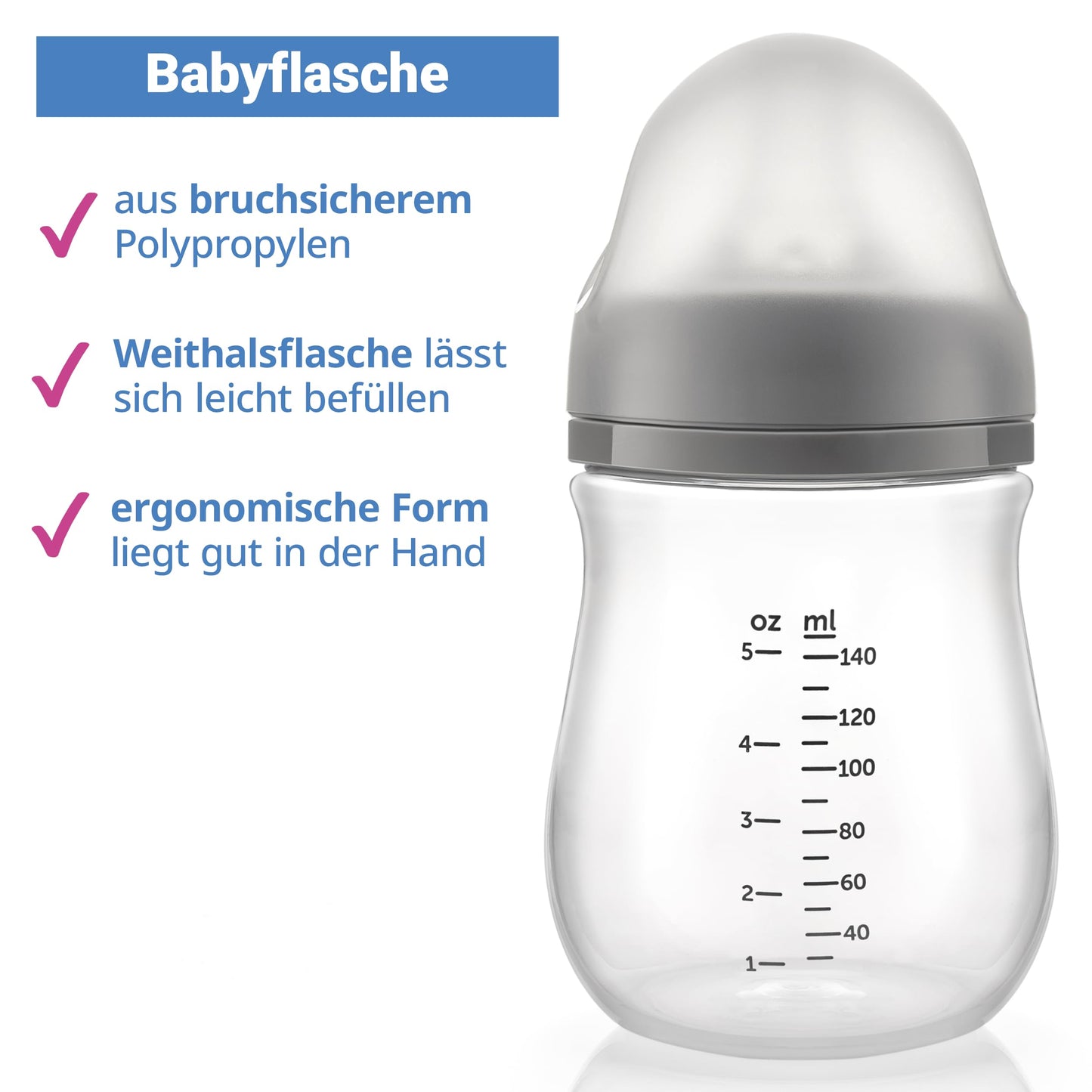 MiaMia 13-tlg. Babyflaschen Set – 6 Flaschen mit Silikon-Trinksaugern | Inkl. Milchpulverportionierer, Bürste & Abtropfständer | BPA-frei, Anti-Kolik & spülmaschinenfest | 2x 140 ml & 4x 260 ml - Meloni2