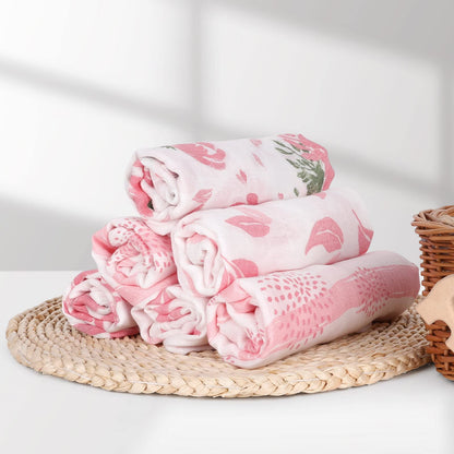 GLLQUEN Musselintücher für Babys, 6 Stück Spucktücher aus Baumwolle 70 cm x 70 cm, saugfähig und atmungsaktiv und ideal zum Reinigen, Abwischen und Abdecken von Neugeborenen