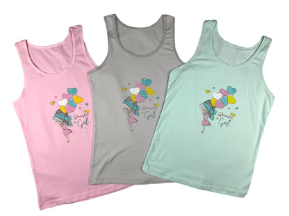 LOREZA ® 5 Mädchen Baumwolle Unterhemden Tank Top Kinder - Gr. 92-170