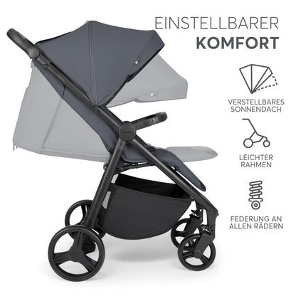 KikkaBoo Reisebuggy Kinderwagen URBAN, Buggy mit Liegefunktion ab Geburt bis 22 kg, Klein Zusammenklappbar, Leicht, EVA Räder mit Federung, Höhenverstellbarer Griff, Beige