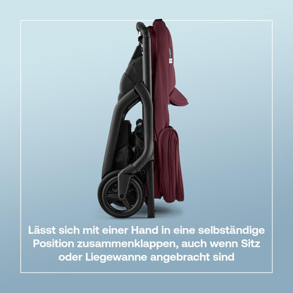 Bugaboo Dragonfly Liegewanne mit Lüftungsfenstern, einhändig faltbar in jeder Position, kompatibel mit dem Bugaboo Dragonfly City-Kinderwagen, Midnight Black