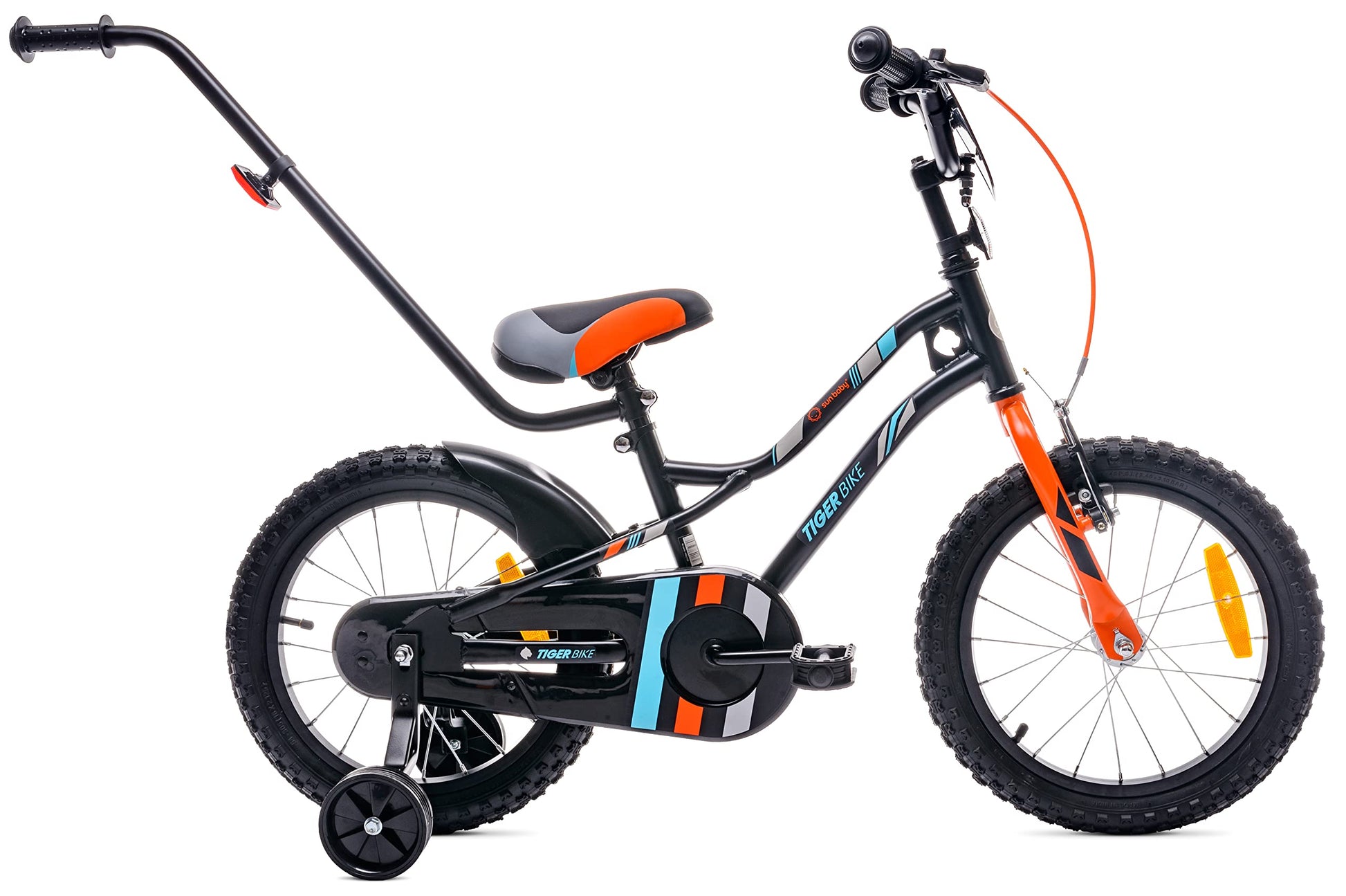 sun baby Jungenfahrrad Kinderfahrrad 14 und 16 Zoll Jungen Tiger Tracker Bike Leicht Stützräder mit Schubstange ab 2-6 Jahre BMX Fahrrad Kinder - Meloni2