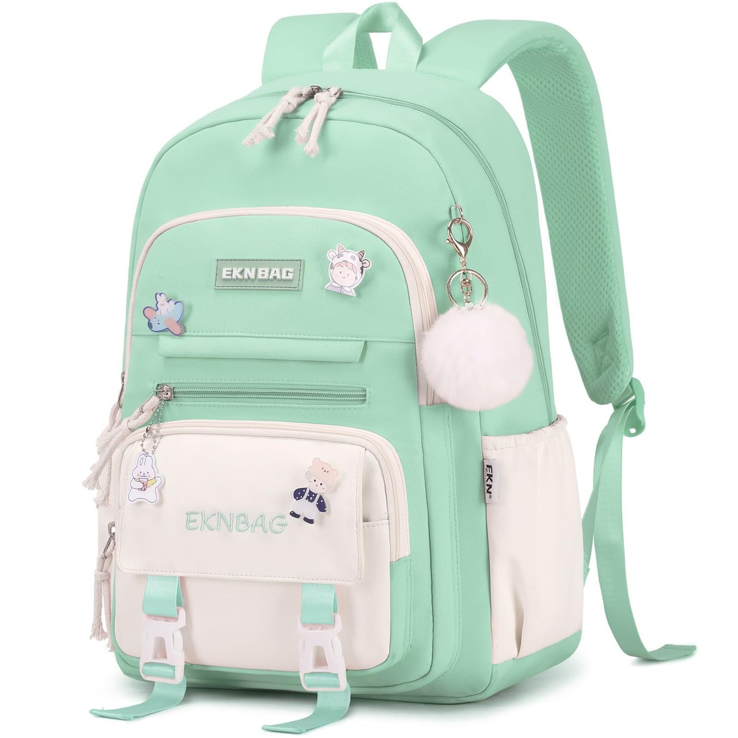 Tanou Schulrucksack Mädchen Schulranzen Kinder der 3.-7. Klasse, Rosa | Große Kapazität Schulrucksack Teenager, Leichter Nylon Mädchen Schultasche für Schule Reisen