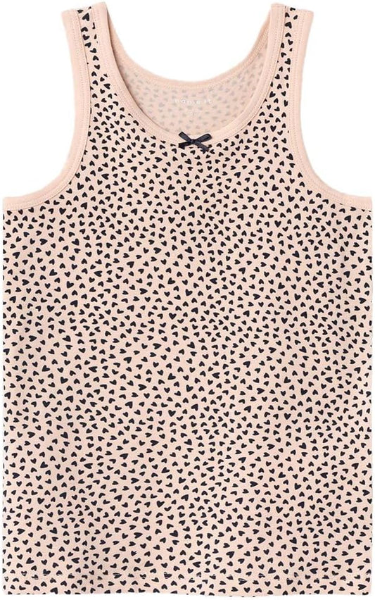 NAME IT Baby-Mädchen NMFTANK TOP Evening Sand Hearts NOOS Unterhemden, 86