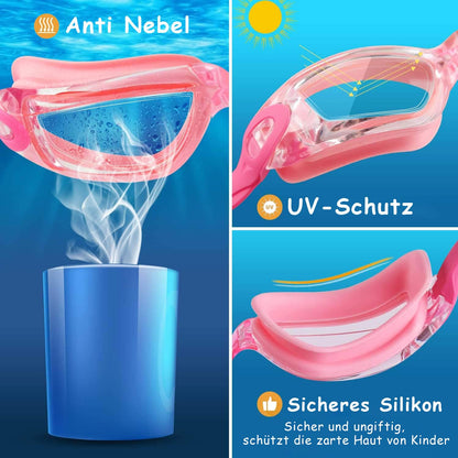 COOLOO Schwimmbrille Kinder, 2 Stück Schwimmbrille für Kinder Kind Jungen Mädchen Junior 3-15 Jahre,Anti-Fog,Kein Auslaufen