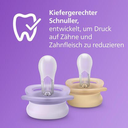 Philips Avent Schnuller Ultra air, 0 bis 6 Monate, kiefergerecht und BPA-frei, 2 Stück, mit Sterilisier- und Transportbox, SCF080/17