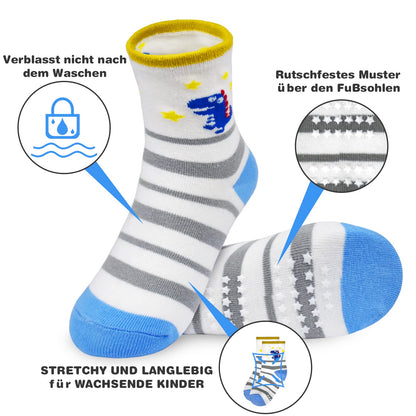 HYCLES Baby ABS Socks Children 0-7 Years 12 Pairs Stopper Socks Children Non-Slip Socks Child Boys Girls 23-26 27-30 Toddler Socks Baby