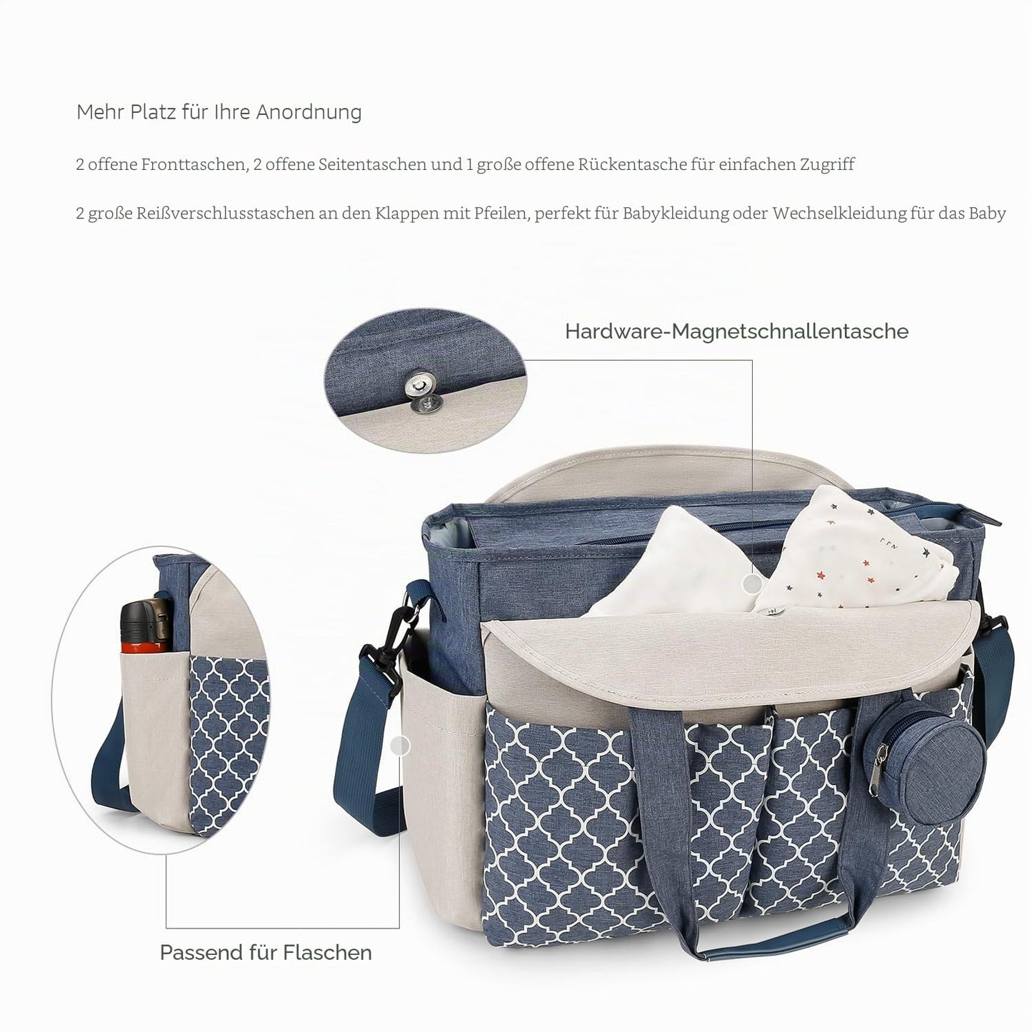 Wickeltasche Baby Wickeltasche Große Babytaschen für Mama mit Wickelstation Multifunktions Reise