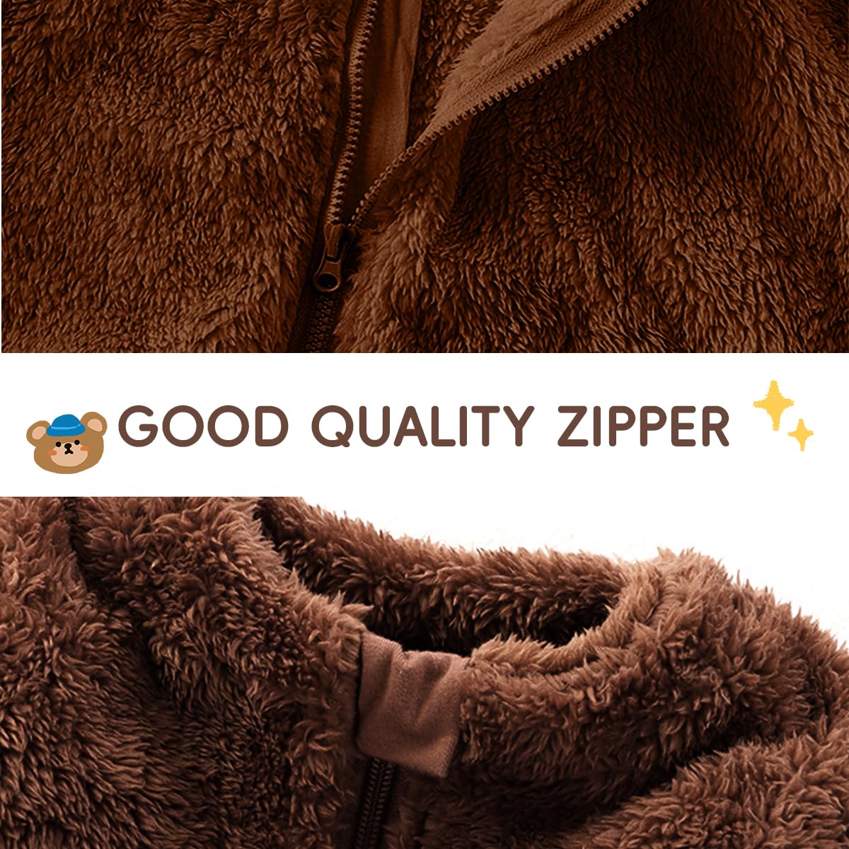 JiAmy Baby Fleece Jacket Hoodie Set Zip Toddler Baby Clothing Winter Coat with Ears Hood Plush Fluffy Infant Boys Girls Tops and Trousers Outfit 2 Pieces 12 Months - 4 Years 