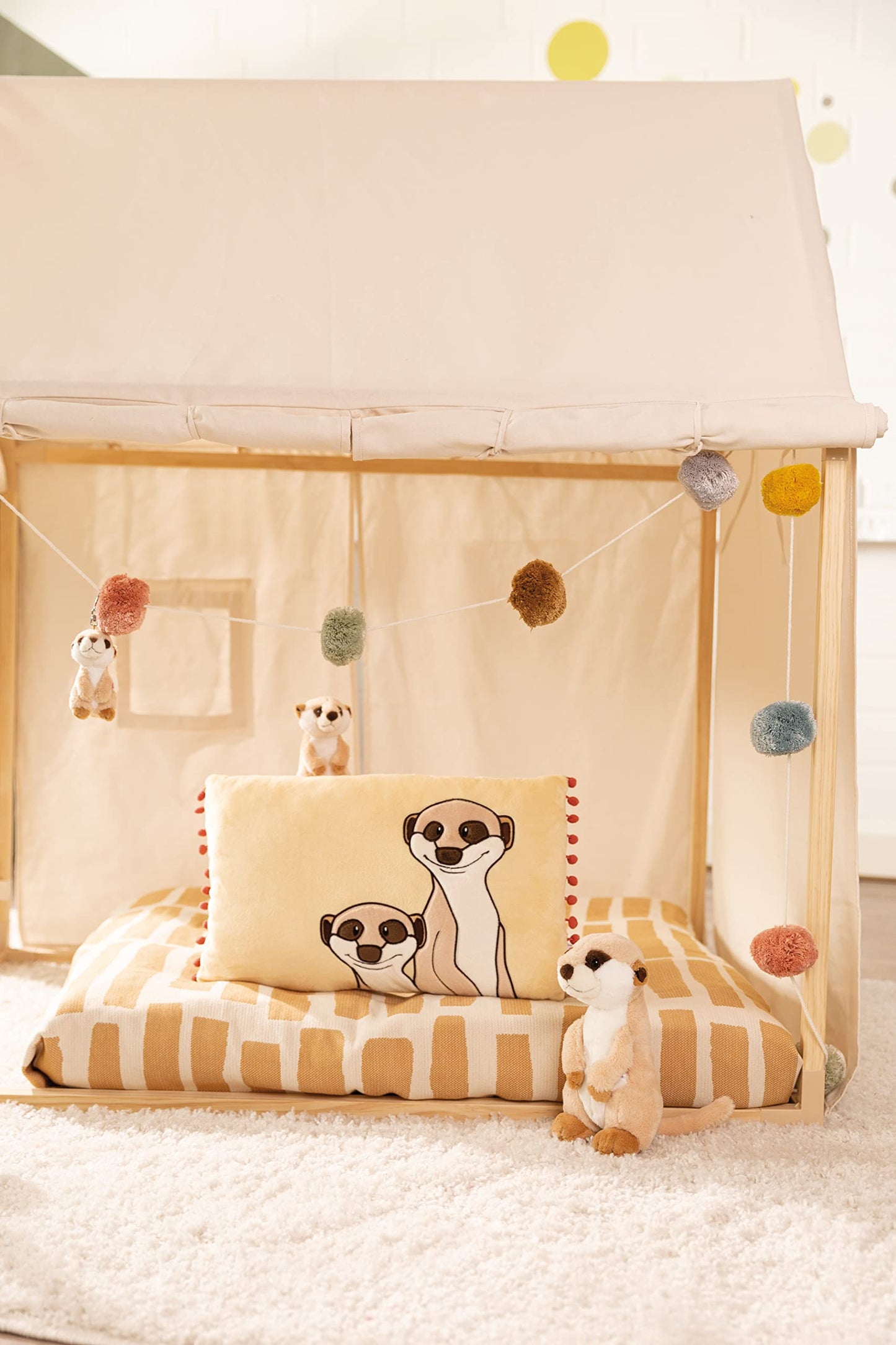 NICI Kuscheltier Erdmännchen 15 cm – Erdmännchen Plüschtier für Mädchen, Jungen & Babys – Flauschiges Stofftier Erdmännchen zum Kuscheln, Spielen und Schlafen – Gemütliches Schmusetier – 46343