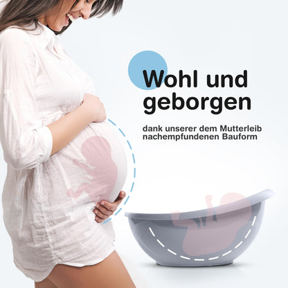 BabybeFun Baby Badewanne mit Badewanneneinsatz für Neugeborene [Testsieger] Rutschfeste Babybadewanne für Babys und Kleinkinder [0-12 Monate] Babywanne für Dusche Badewanne Weiß