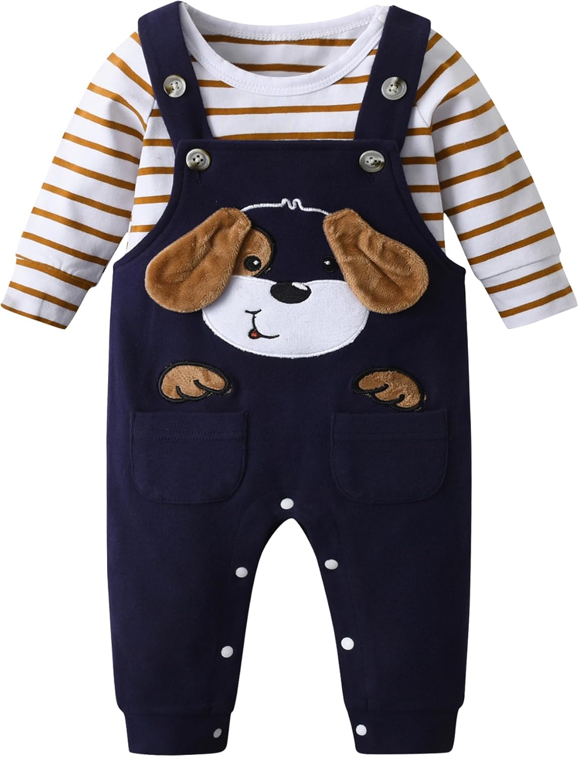 Baby Boy Kleidung Gestreifte Tops Animal Print + Hose Outfit Set