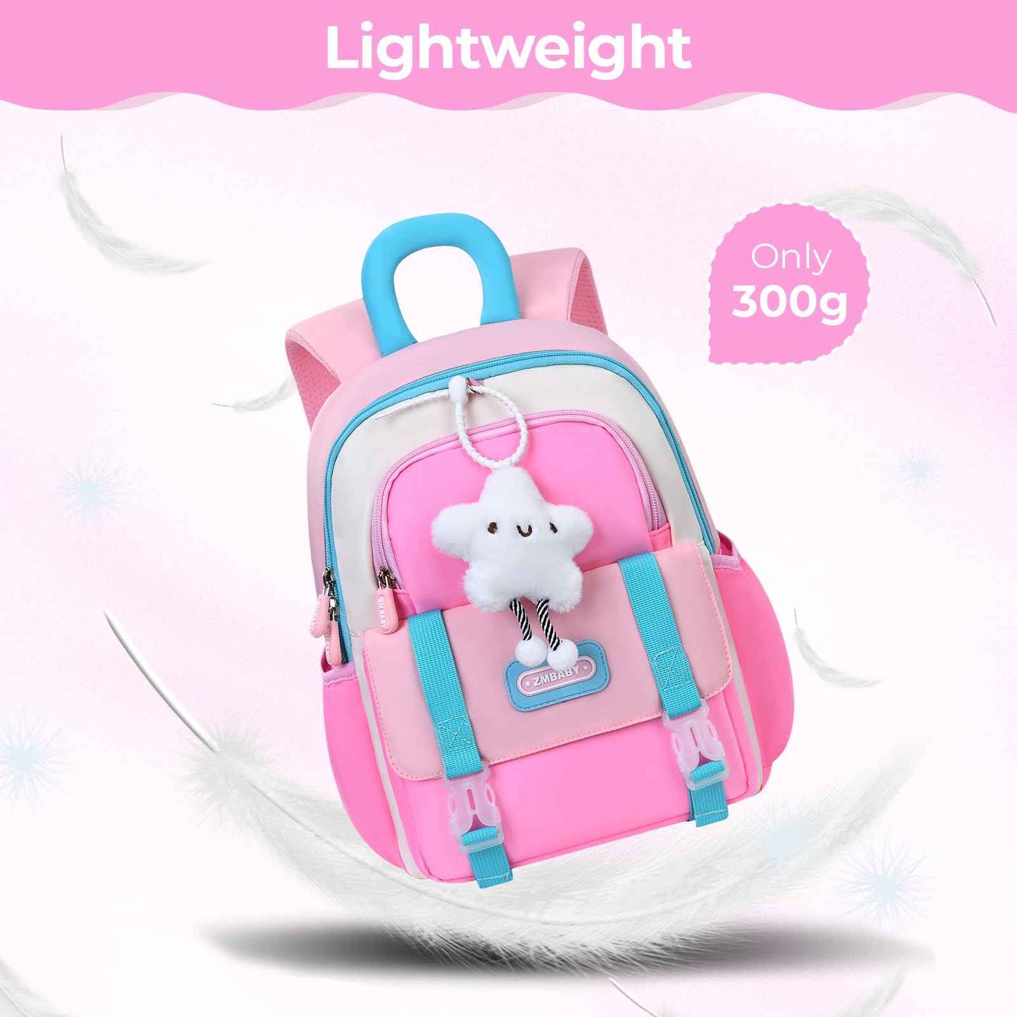 Tanou Backpack Nursery for Girls, Ultra Light Nursery Backpack Girls, Cute Nursery Backpack with Chest Strap for Preschool Nursery, purple, childish