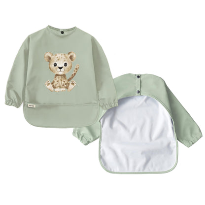 ARTEE Ärmellätzchen beschichtet wasserfest abwischbar Lätzchen mit Ärmeln, Baby, Wasserdichtes Lätzchen, ideal als Geschenk