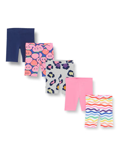Amazon Essentials Mädchen Midi-Radshorts (Früher Spotted Zebra), 5er-Pack