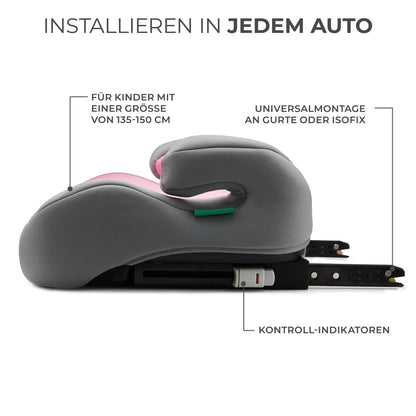 Kinderkraft I-BOOST Kindersitz 135-150cm I-Size, Sitzerhöhung von 9 bis 12 Jahre, Einfache montage, ergonomische Haltung, zusätzlichen Schaumstoff, Schwarz - Meloni2