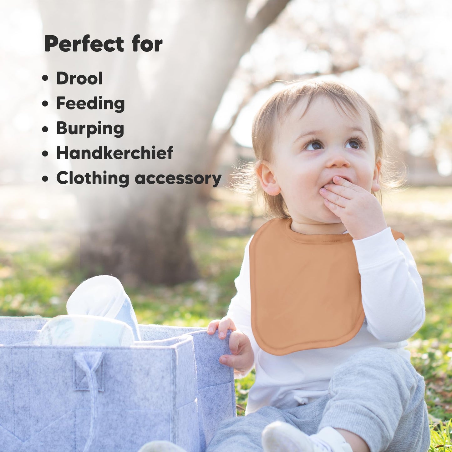 Baby Bibs for Boys &amp; Girls - 8-Pack Organic Cotton Teething Bibs - Baby Bibs for Girls &amp; Boys - Large Bibs for Infants, Toddlers (Wilderness) 