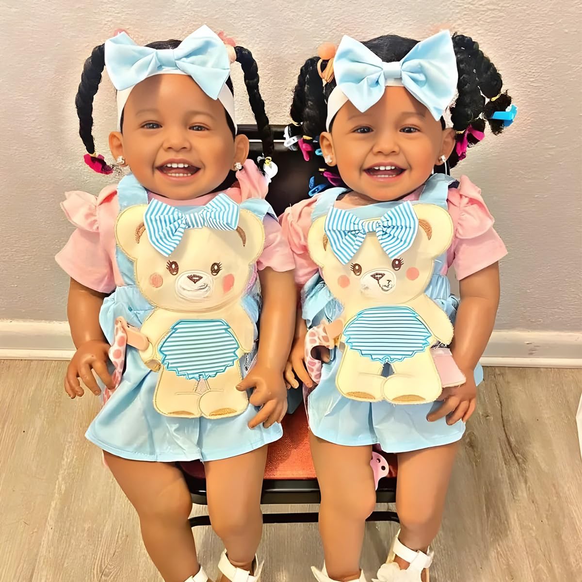 Neugeborenes Baby Mädchen Röcke Sets Kurzarm Rüschen Top + Bedrucktes Overalls Hosenträger Kleid + Stirnband Sommer Kleidung Outfits Set