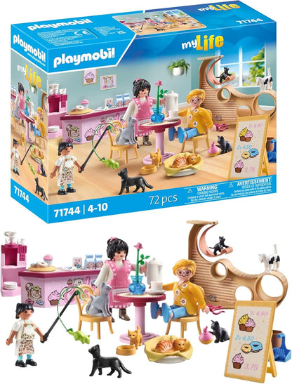 PLAYMOBIL Cat Café Cat Toy Child Animal Figure Set Toy for Children from 4 Years 71744