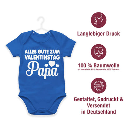 Baby Body Junge Mädchen - Partner - Alles gute zum Valentinstag Papa - weiß