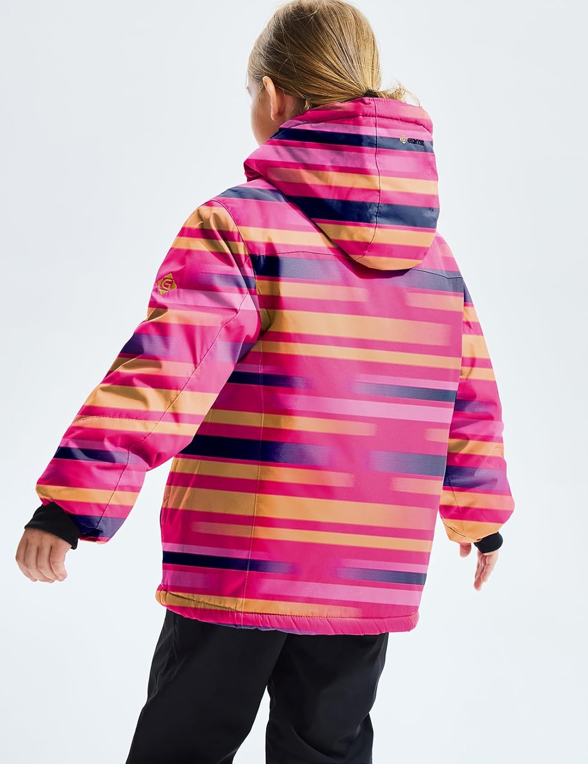 Gemyse Boys' Waterproof Ski Jacket, Windproof Fleece Jacket, Outdoor Winter Jacket, Rain Jacket with Hood